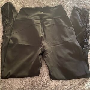 Lululemon Athletica Black Leggings with Side Lattice